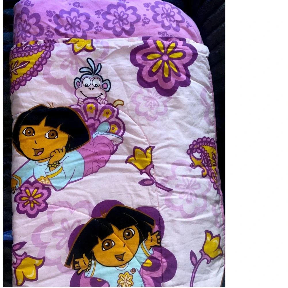 Y2K Vintage Dora The Explorer Comforter Reversible Twin Full Pink Nickelodeon